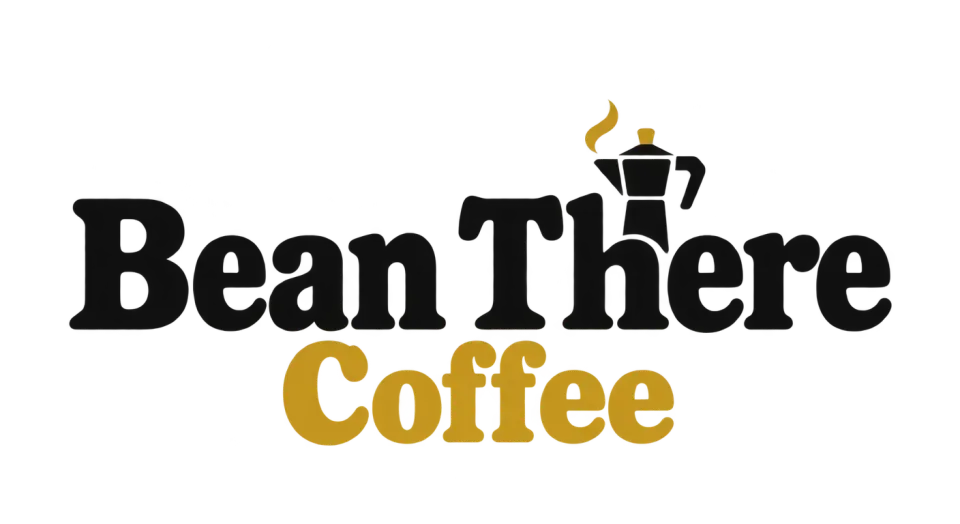 Bean There Coffee wordmark logo idea: The stacked name puts Bean There first while making Coffee easy to spot, like a cheerful sign above the counter.