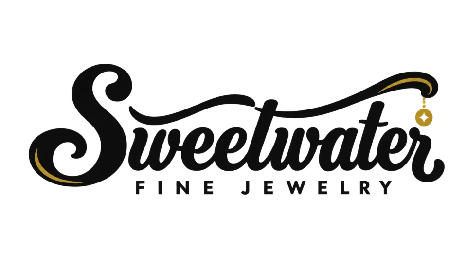Sweetwater Fine Jewelry wordmark logo idea: A soft, retro script gives Sweetwater Fine Jewelry a warm, natural feel, while the clear second line keeps the full name easy to read.