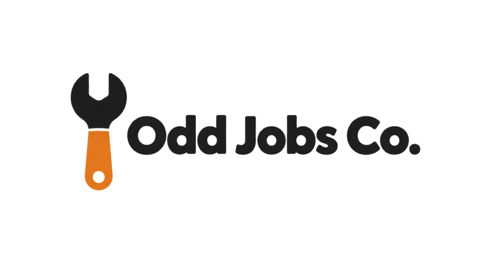 Odd Jobs Co. combination mark logo idea: A straightforward wrench gives Odd Jobs Co. a familiar handyman symbol, while the orange handle adds a welcoming spark.