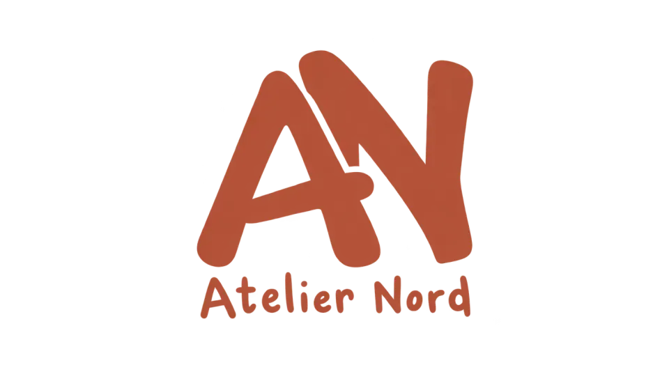 Atelier Nord lettermark logo idea: The slightly askew initials make Atelier Nord feel personal and playful without losing their usefulness as a compact icon.