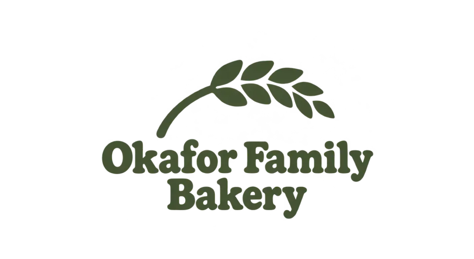 Okafor Family Bakery combination mark logo idea: The wheat’s playful arc brings a charming, handmade touch while its sturdy silhouette still feels right at home on a bakery stamp.