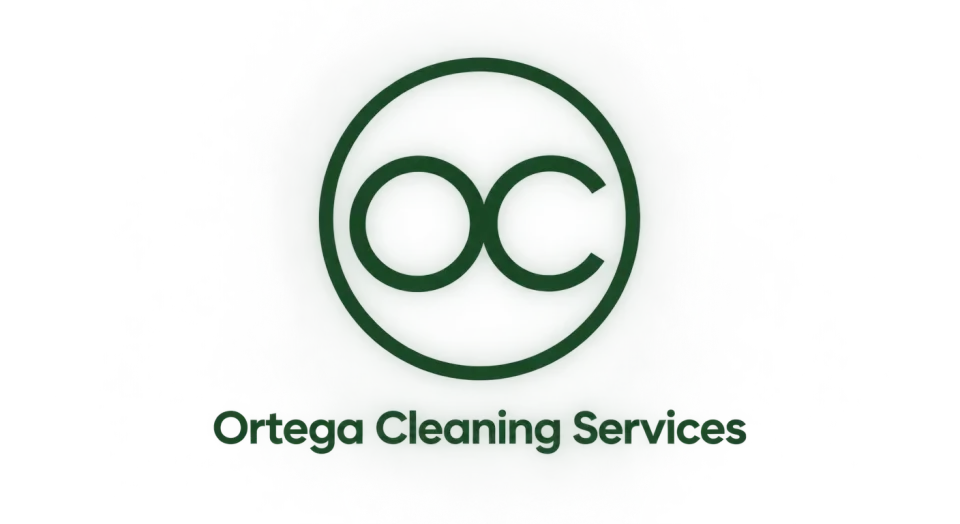 Ortega Cleaning Services lettermark logo idea: A simple circular boundary gives the OC initials a tidy, dependable shape that can work both on its own and alongside the company name.