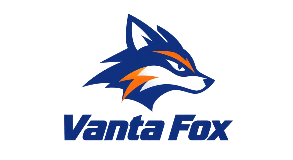Vanta Fox mascot logo idea: The forward-leaning fox gives Vanta Fox a sense of motion without adding detail around the character.