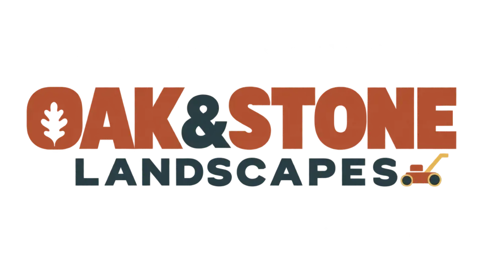 Oak & Stone Landscapes wordmark logo idea: The bold, even lettering gives Oak & Stone Landscapes a confident, established presence while keeping the full name easy to read.