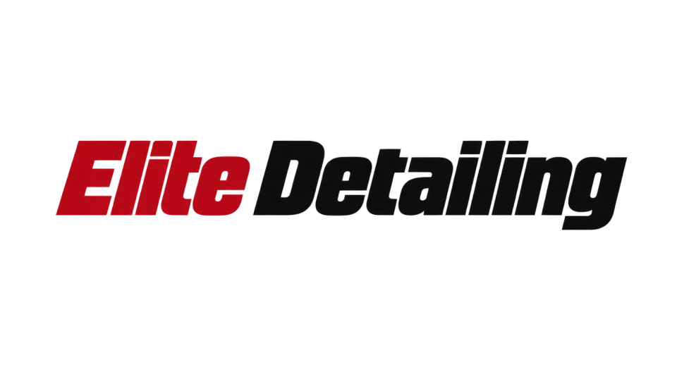 Elite Detailing wordmark logo idea: The forward-leaning lettering gives the name a lively, capable feel without adding an icon or extra copy.