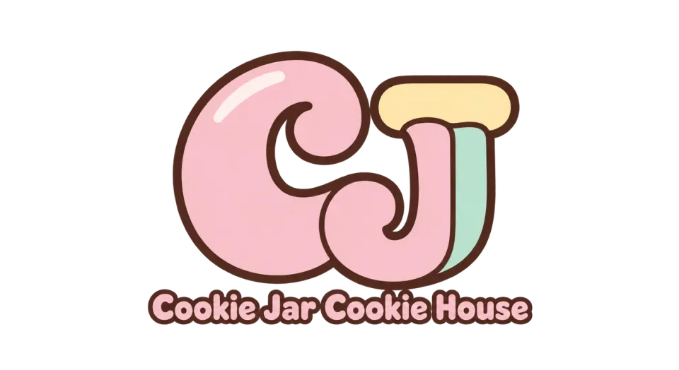 Cookie Jar Cookie House lettermark logo idea: The closely linked initials make a compact, memorable mark, while the full name below keeps the bakery’s identity easy to read.
