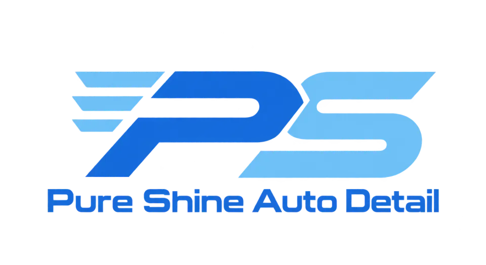 Pure Shine Auto Detail lettermark logo idea: The joined, forward-leaning PS gives Pure Shine Auto Detail a fast look while staying readable on its own.