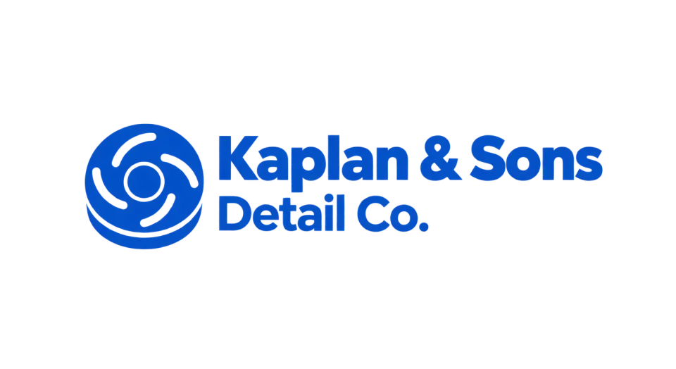 Kaplan & Sons Detail Co. combination mark logo idea: A straightforward polishing-pad icon beside the name makes the detailing service clear at a glance.
