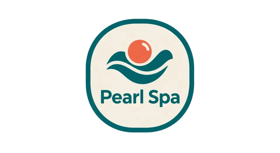 Pearl Spa combination mark logo idea: A compact seal brings the pearl and gentle water motif together in a composed mark for Pearl Spa.