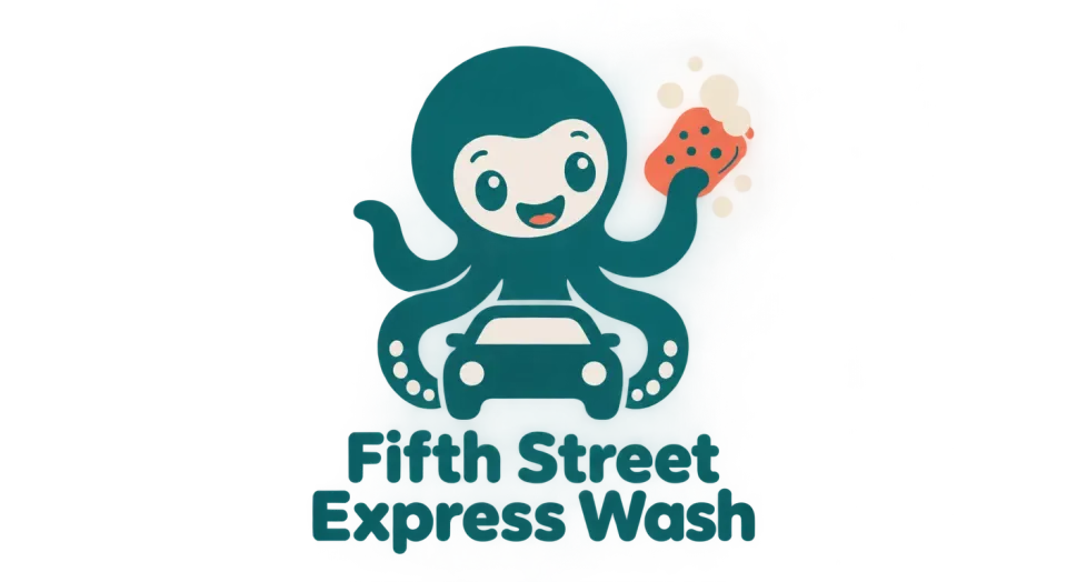 Fifth Street Express Wash mascot logo idea: The octopus’s sponge and car-shaped tentacles make the character feel ready to get to work.