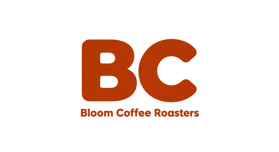 Bloom Coffee Roasters lettermark logo idea: The clear, sturdy BC initials make a casual shop mark that stays legible both with and without the name.