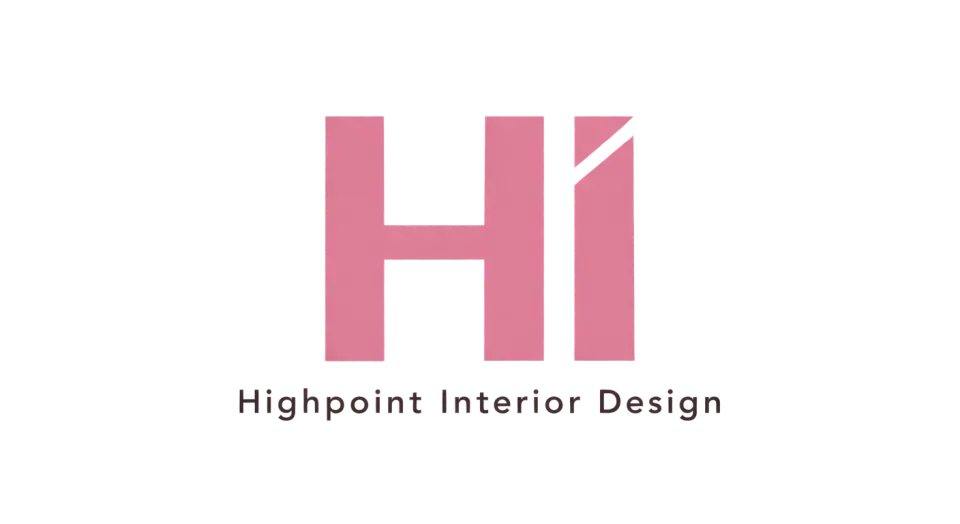 Highpoint Interior Design lettermark logo idea: A crisp HI above the studio’s full name gives Highpoint Interior Design a refined signature that also holds together as an app icon.