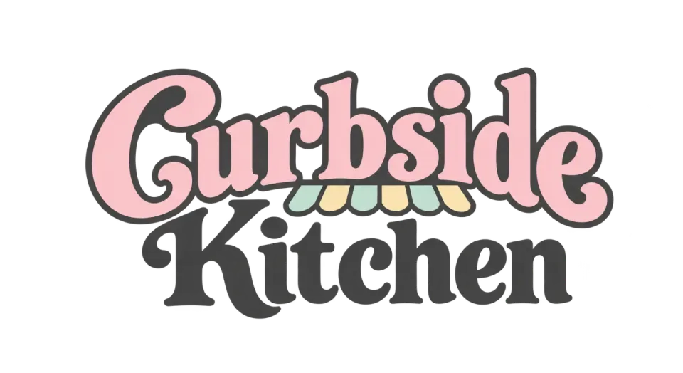 Curbside Kitchen wordmark logo idea: The stacked name gives “Curbside Kitchen” the composed, established feel of a neighborhood favorite without adding an icon or extra text.