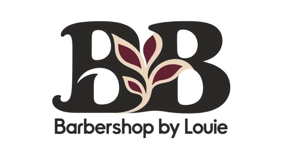 Barbershop by Louie lettermark logo idea: The paired Bs flow together around a branch-like cutout, bringing an organic feel to the barbershop’s initials.