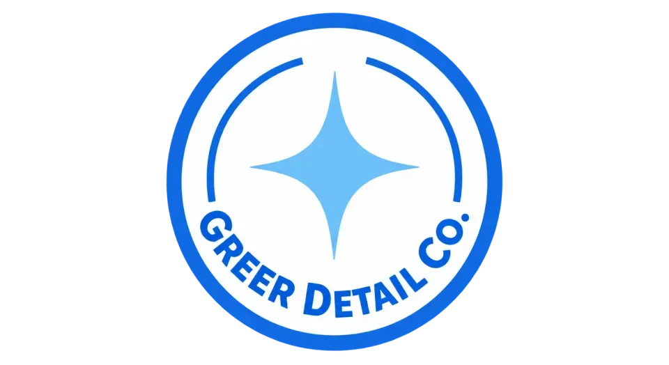 Greer Detail Co. emblem logo idea: A restrained round badge pairs a small shine with the full name for a polished mark that stays approachable.