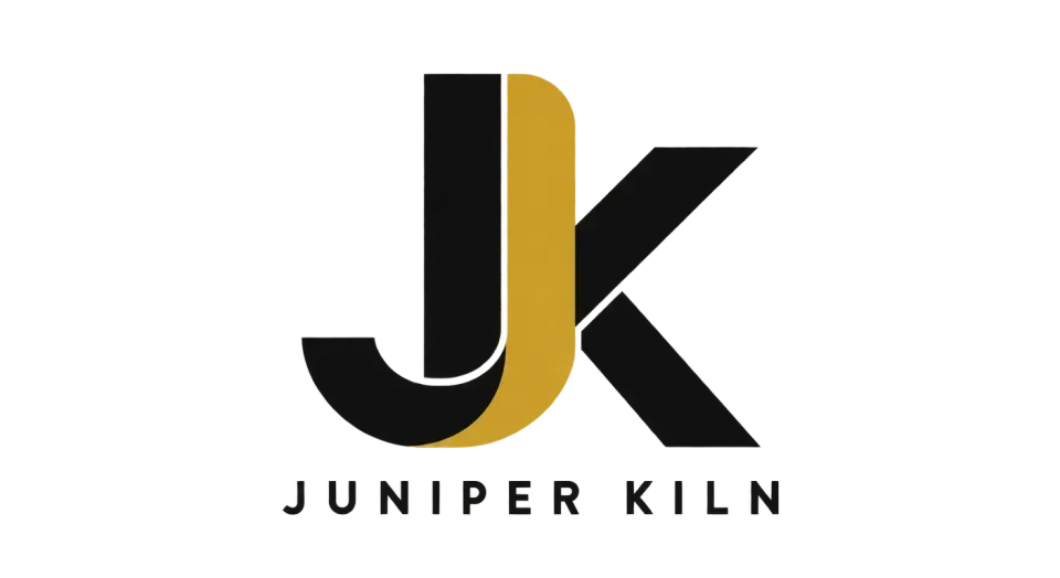 Juniper Kiln lettermark logo idea: Juniper Kiln’s initials join into one compact mark, with the full name clearly set below.