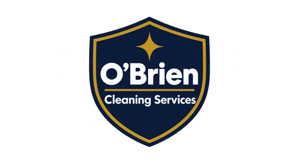 O'Brien Cleaning Services emblem logo idea: A crisp shield and a single glint give O'Brien Cleaning Services a dependable look with a hint of shine.