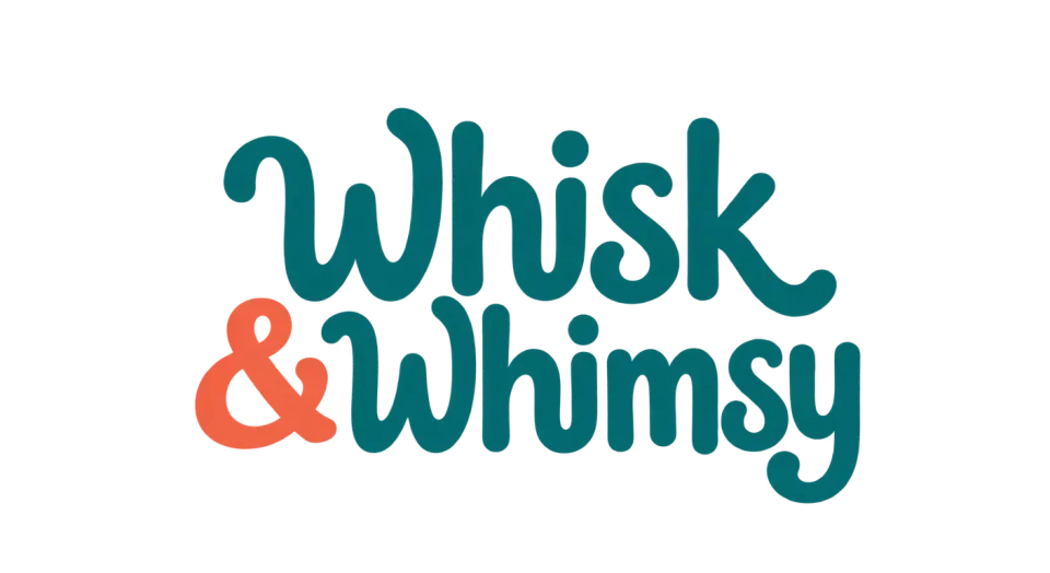 Whisk & Whimsy wordmark logo idea: The compact stacked layout gives the full name a clear, contemporary shape without losing its friendly, homemade feel.