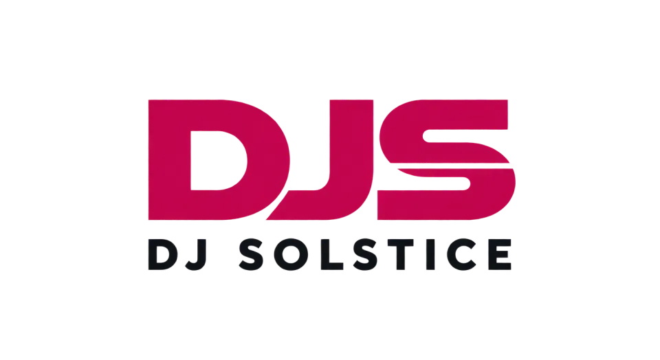 DJ Solstice lettermark logo idea: The horizon-like split in the S connects the initials to Solstice without taking focus away from the act’s name.