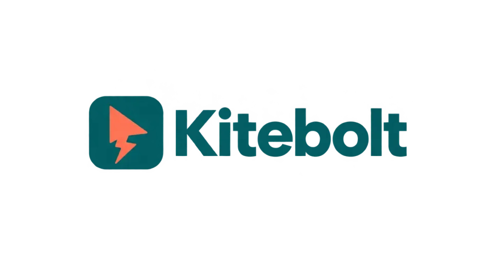 Kitebolt combination mark logo idea: A tidy app-like tile with a cursor and bolt gives Kitebolt a clear software feel without adding extra detail.