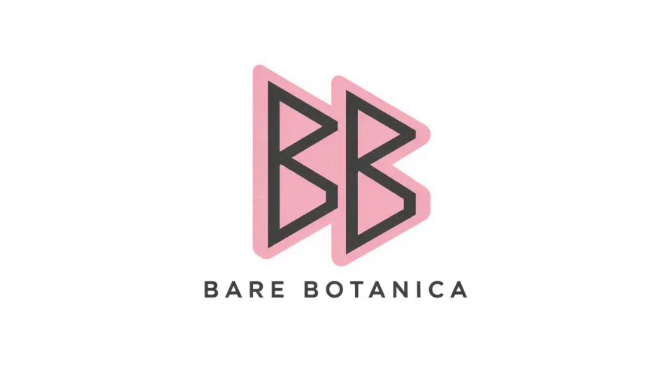 Bare Botanica lettermark logo idea: Open, angular BB outlines give the studio a sharper edge without losing the clean, easy-to-read initials.