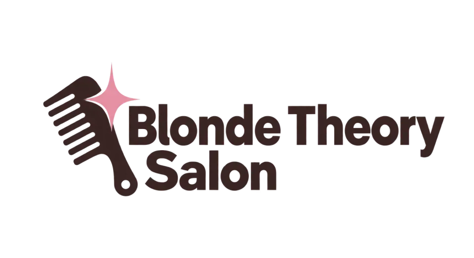Blonde Theory Salon combination mark logo idea: The joined comb and sparkle make a bold, compact symbol that connects hairstyling with a flash of polish.