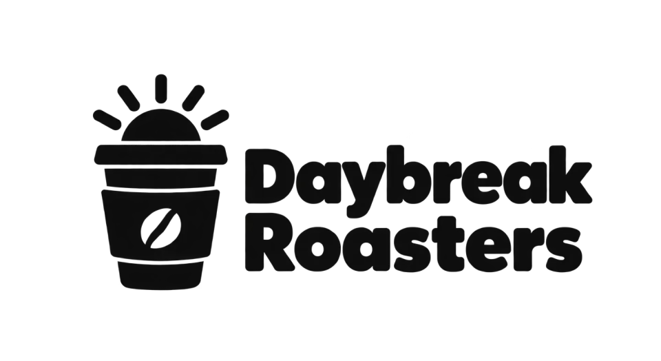 Daybreak Roasters combination mark logo idea: A sunrise peeking out of a takeaway cup makes Daybreak Roasters’ name feel right at home on a neighborhood coffee shop sign.