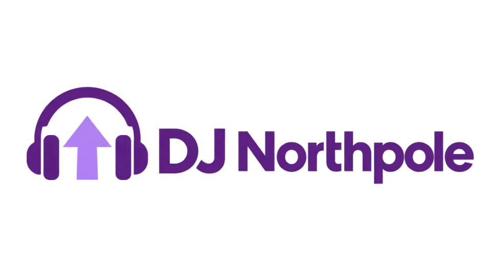DJ Northpole combination mark logo idea: The headphones become a northbound signal, giving the music act a distinctive mark without adding extra words.