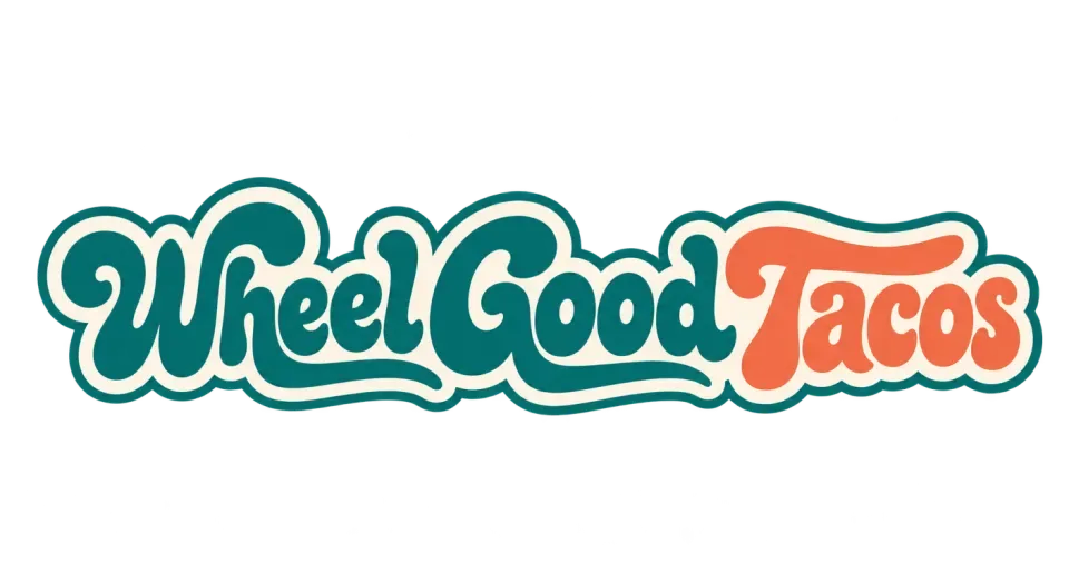 Wheel Good Tacos wordmark logo idea: The rounded, confident lettering gives Wheel Good Tacos a crafted retro feel while keeping the full name easy to read.