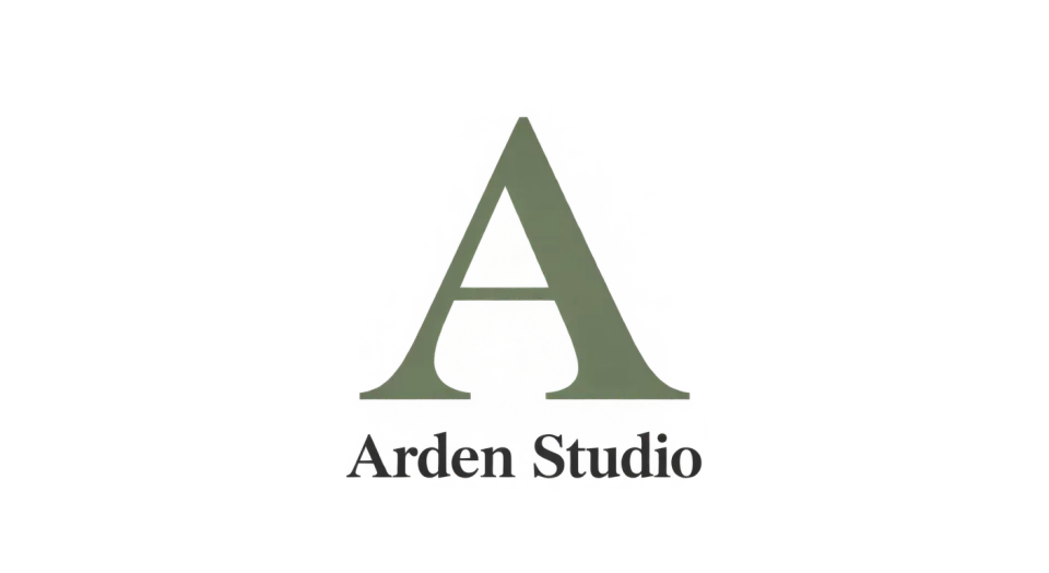 Arden Studio lettermark logo idea: A familiar serif A and a neatly centered name give Arden Studio a composed, established look while letting the letter stand alone.