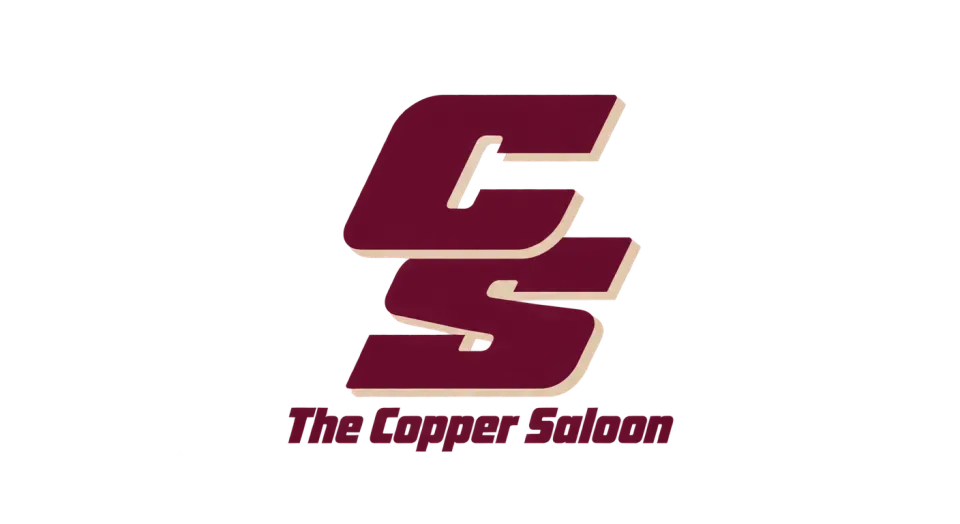The Copper Saloon lettermark logo idea: The compact stacked initials give The Copper Saloon a straightforward retro badge of recognition, with the name clearly readable underneath.