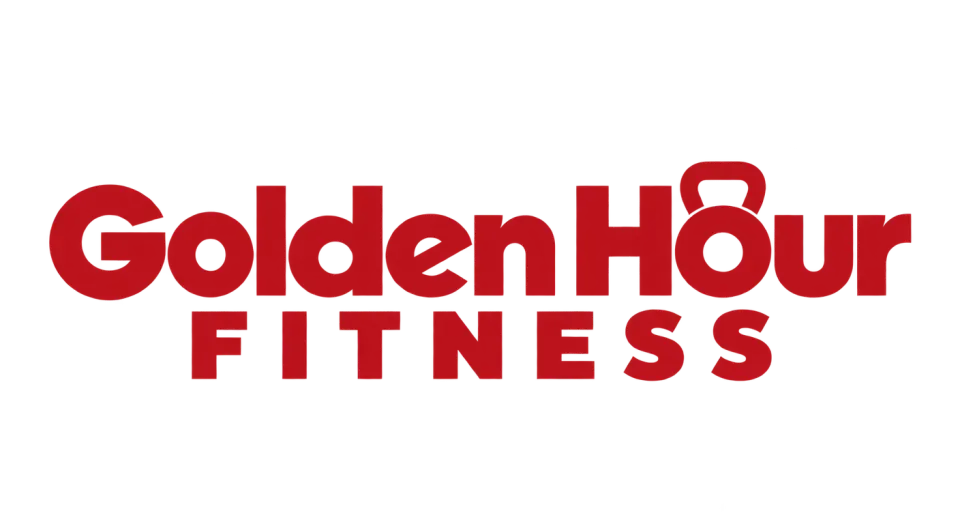 Golden Hour Fitness wordmark logo idea: A balanced two-line wordmark gives Golden Hour Fitness a strong presence while keeping the overall impression calm and refined.