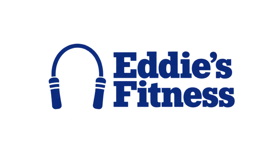 Eddie's Fitness combination mark logo idea: A simple jump rope gives Eddie's Fitness an immediately recognizable training cue with a classic gym feel.