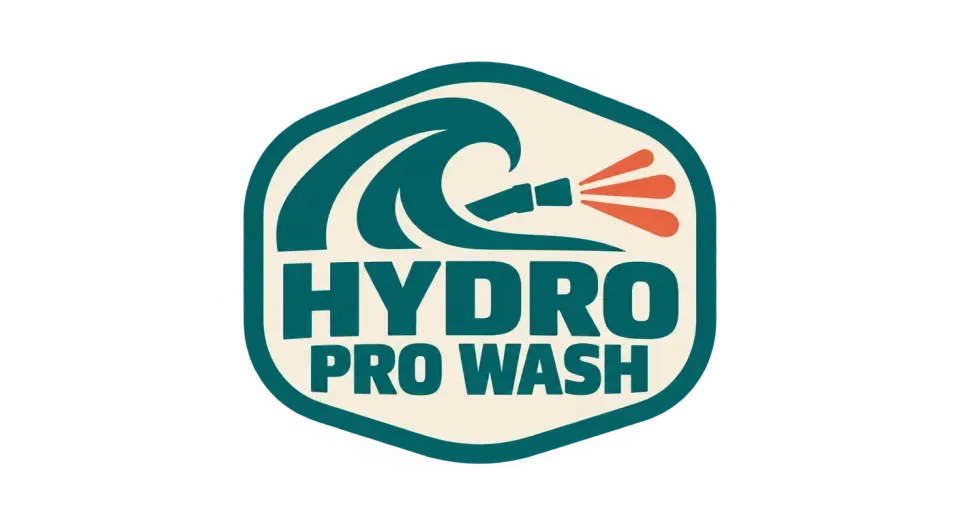 Hydro Pro Wash combination mark logo idea: A straightforward badge brings the name and a crisp water symbol together in a mark that feels ready to work on a truck or uniform.