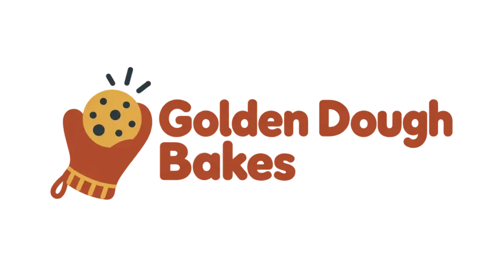 Golden Dough Bakes combination mark logo idea: A terracotta mitt holding a golden cookie makes the homemade baking idea clear at a glance.